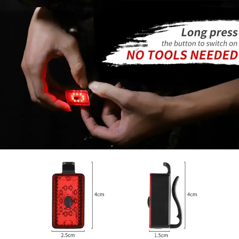 

Bicycle Tail Light Mini Flashlight USB Charging Warning Lights Safety Taillight