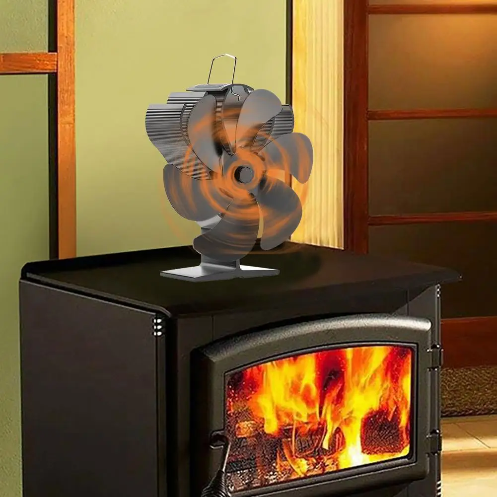 Вентилятор для дровяной плиты с 6 лопастями бесшумный питанием от нагрева