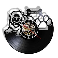 retro chow chow dog breed vintage vinyl record wall clock chow chow puppy pet animals decorative wall watch gifts for dog lover