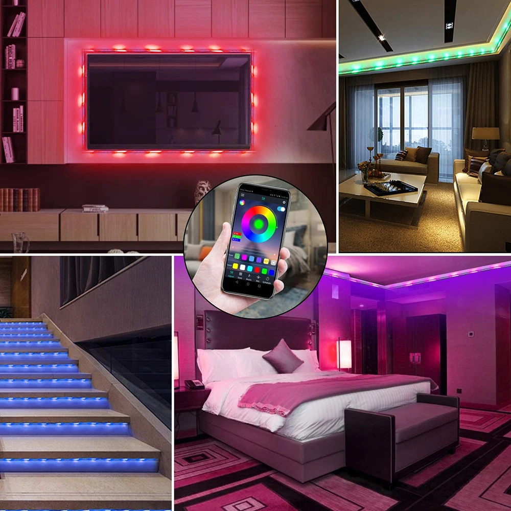 

2/3/5/10M USB 5V Bluetooth Led Strip Light For Room Bedroom Kitchen Decor Flexible 5050 SMD 2835 RGB Tape Wall Lamp TV Backlight