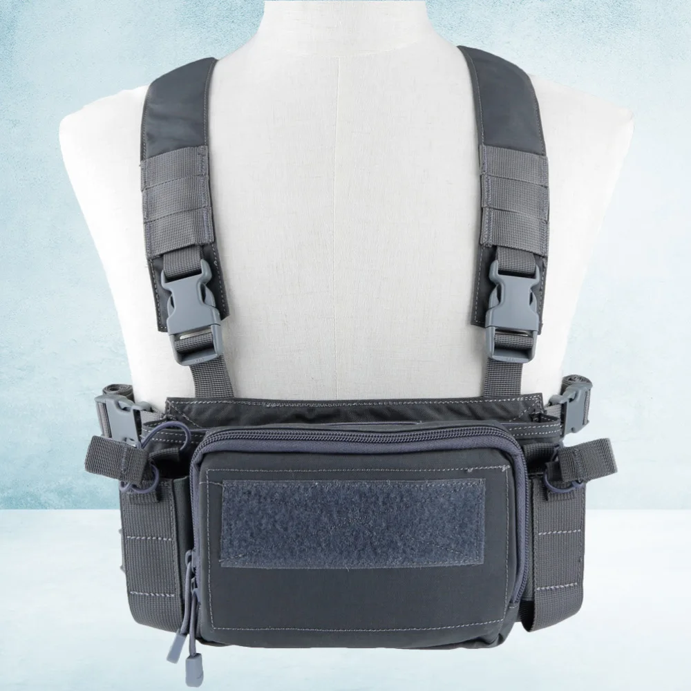

Breathable Chest Vest Rig Multipurpose Molle Vest with Multi-Pockets Bag Airsoft Fighting Load Carrier Vest for CS Game Paintbal