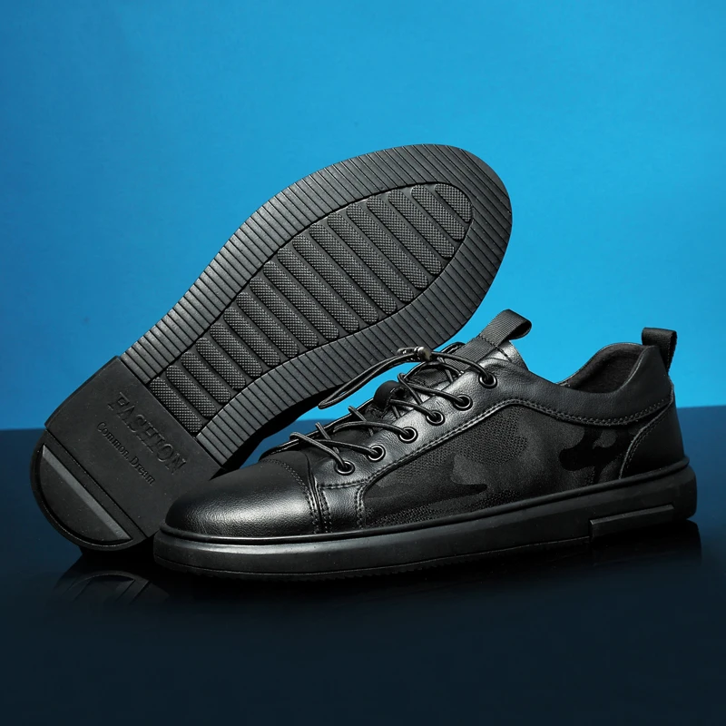 

Casual Leather Man Shoe Sneakers Men Casual Sport Shoes Black Mens Causal Zapatillas Hombre Sapatos Men's Leather