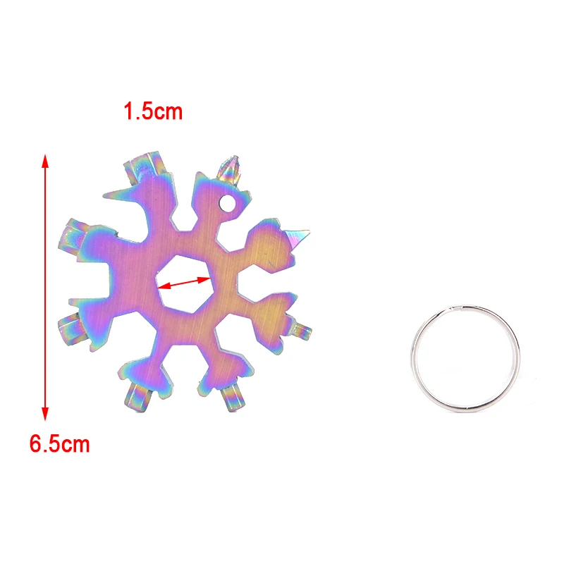 

18-In-1 EDC Tool Snowflake Shape Multi-tool Card Combination Compact Multifunction Screwdriver Portable Outdoor Tool Gadget