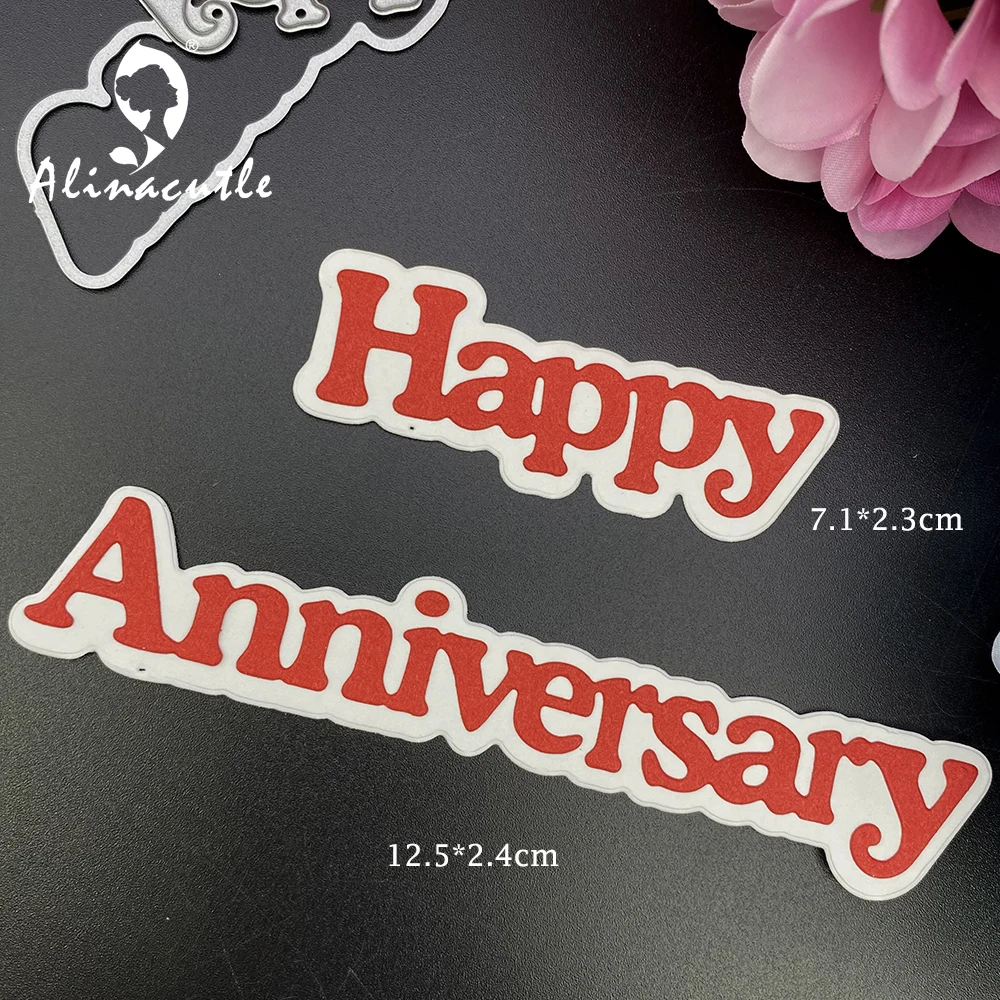 Металлические Вырубные штампы Alinacutle для счастливой годовщины скрапбукинга