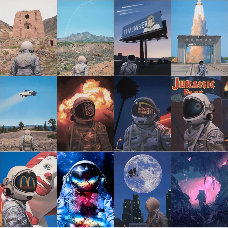

Full Drill Diy 5D Diamond Painting Cross Stitch Diamond Embroidery Abstract Cool Scenery Astronaut Patterns Mosaic Rhinestones
