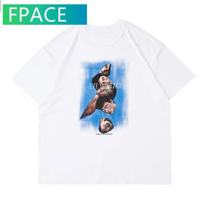 

FPACE Tshirts Streetwear Creative Faces Print Tees Shirts Hip Hop Punk Rock Gothic T-Shirt Harajuku Casual Short Sleeve Tops