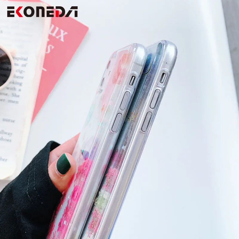 EKONEDA планета и сушеный настоящий цветочный чехол для iPhone 7 6 6S 8 Plus X XS Max XR 11 Pro Чехол