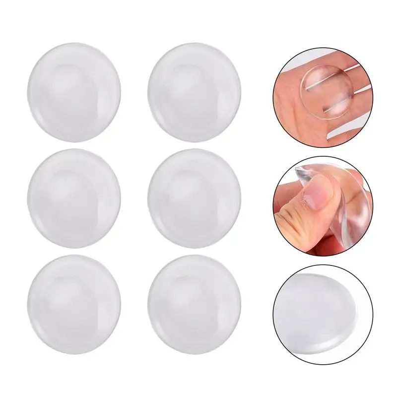 6 шт. дверной стоппер прозрачный протектор стены Круглый Силиконовая ручка двери