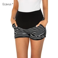 womens shorts striped loose maternity stretchy high waist shorts pants pregnancy pocket loose hot pants summer beach shorts