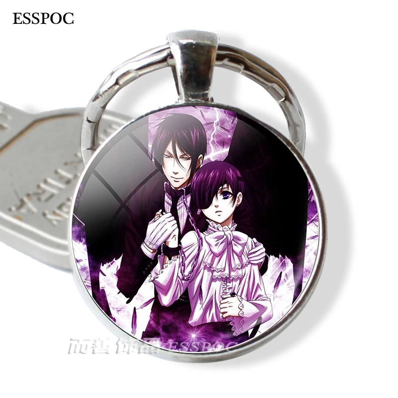 Черный Батлер металлический брелок Kuroshitsuji Ciel Phantomhive Sebastian Grell Madame Red Emblem Аниме Манга брелок для ключей