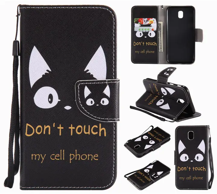 Cat Ear Милый кожаный чехол с откидной крышкой для Funda samsung Galaxy S8 Plus S7 S6 Edge J3 J5 j7 чехол для девочек с медведем и леопардовым принтом чехол-кошелек P06F - Цвет: Cat Ear