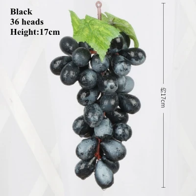 Grape Black 36heads Искусственный фруктовый Овощной Детский развивающий магазин дисплей реквизит цветок модель украшения фотография ферма украшения реквизит - Цвет: Grape Black 36heads