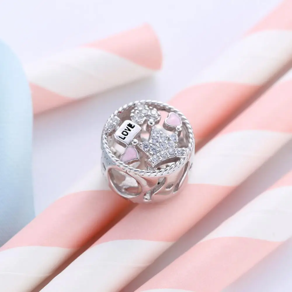 Видео! Королева моды серебряные бусины 925 пробы Подвески fit Браслеты никогда не