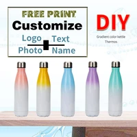 stainless steel gradient color mug kettle thermos diy custom free printed text photo logo image personalized creative gift