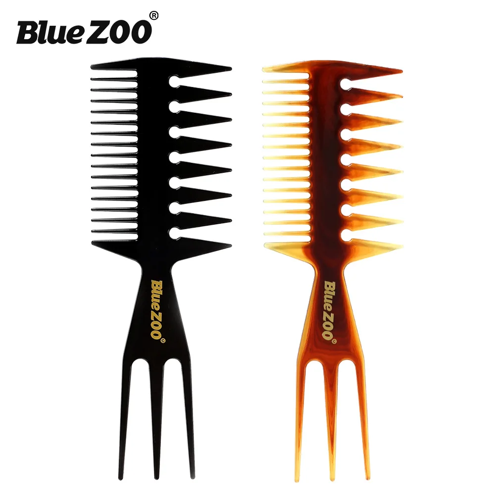 

Blue Zoo Oil Comb 2008 Double-Sided Fish Hair Comb Large Tooth Comb Bottom Fork Comb up-Do Styling Comb 2-Color Gift for Father