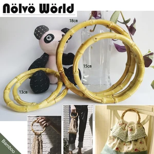 5 пар = 10 штук, 12 см 13 см 15 см 18 см бамбуковая ручка для сумки DIY бамбуковая ручка для кошелька ручное кольцо из натурального бамбука круглая ручка