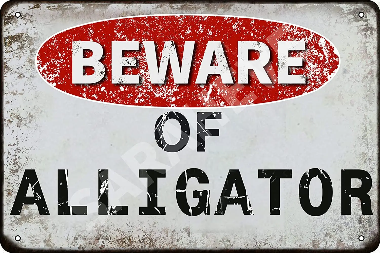 

Остерегайтесь винтажного аллигатора, металлический жестяной ретро-знак, Забавный жестяной знак для украшения стен-8 дюймов x 12 дюймов-Аллиг...