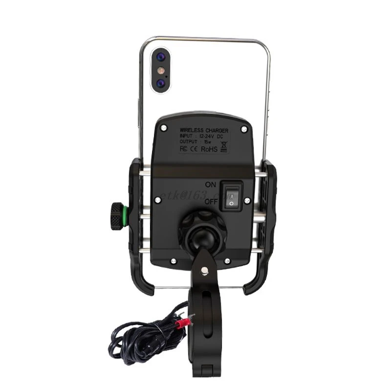 waterproof 12v motorcycle phone qi fast charging wireless charger bracket holder mount stand for iphone xs max xr x 8 samsung hu free global shipping