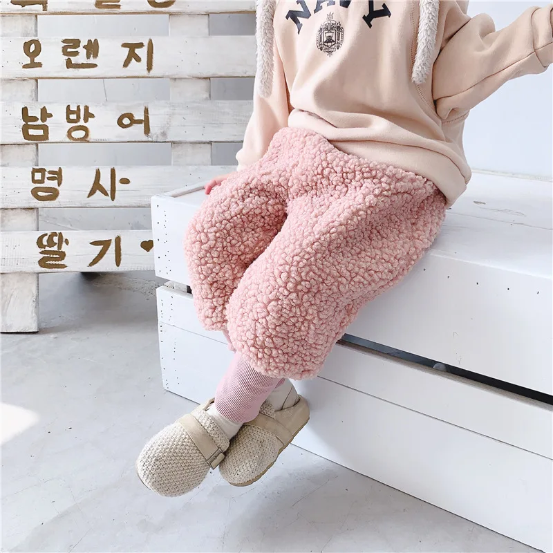 Штаны для мальчиков и девочек сезон осень зима теплые Плотные хлопковые штаны из