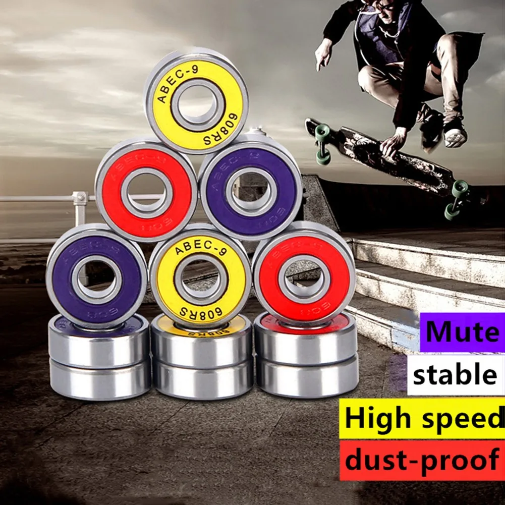 

8pcs 8mm High Performance Stainless Steel 608 Bearing 8x22x7mm ABEC-7/9 For Scooters Stainless Chrome Steel Replacement