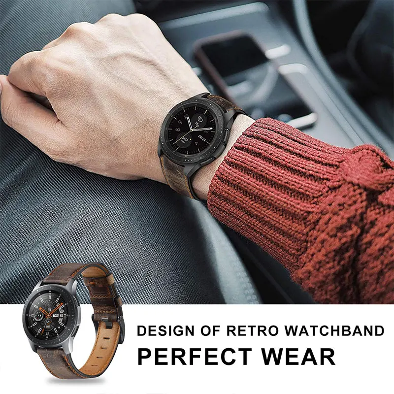 UTHAI Z31 ремешок для часов из натуральной кожи 22 мм Samsung Galaxy Watch 46 Gear S4 S3 Amazfit