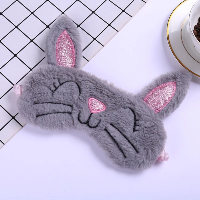 Мягкая Плюшевая длинная маска для сна, повязка на глаза, мультяшная корона, кролик, повязка на глаза, маска для сна, повязка для сна, ресницы, расслабляющие ворс, повязка для сна