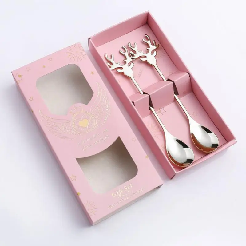 

Nordic Coffee Dessert Spoon Stainless Steel Spoon Deer Spoon Elk Stirring Spoon With Gift Box