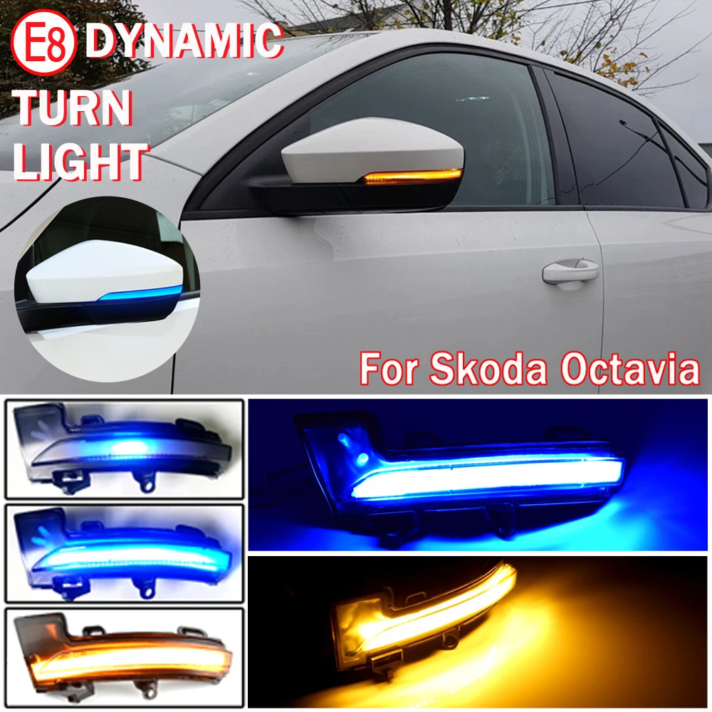 

Dynamic LED Turn Signal Blinker Mirror flasher Light For Skoda Octavia Mk3 A7 5E 2013 2014 2015 2016 2017 2018 2019