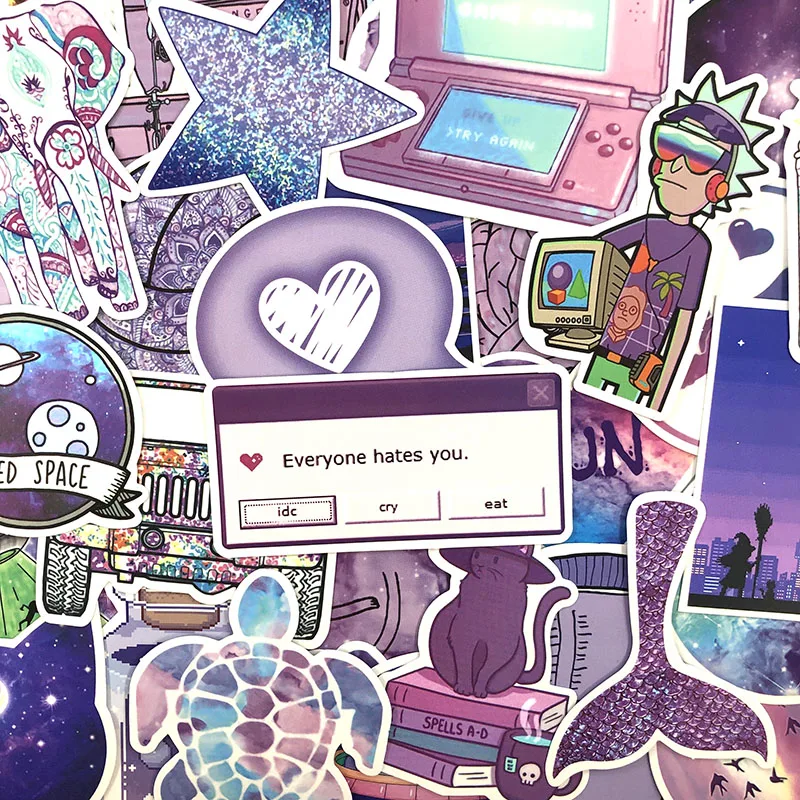 50 шт./компл. мультфильм Граффити наклейки фиолетовые классные наклейки для DIY багажа ноутбука холодильник мотоцикла автомобиля Pegatinas