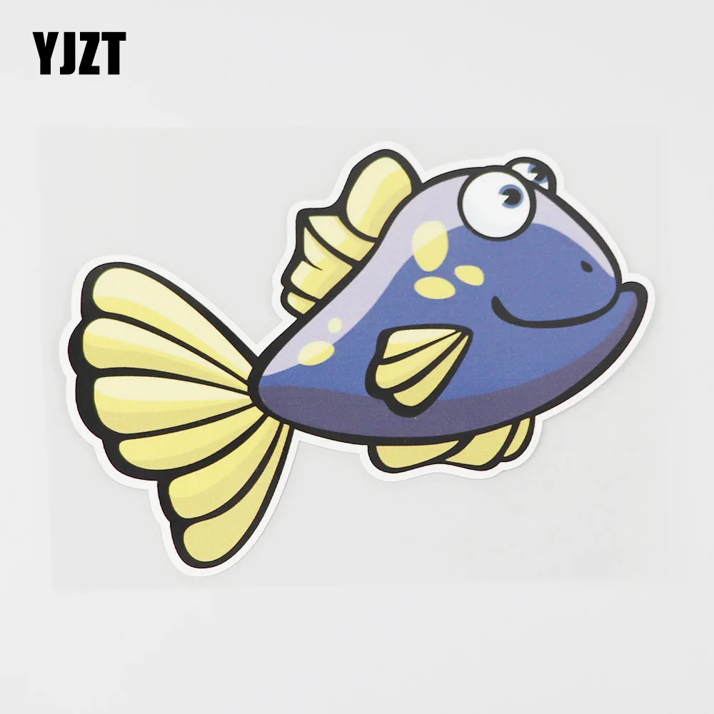 

YJZT 14.8CMX10.9CM мультфильм рыба автомобиль стикер морской организм ПВХ Наклейка украшения 6A-0272