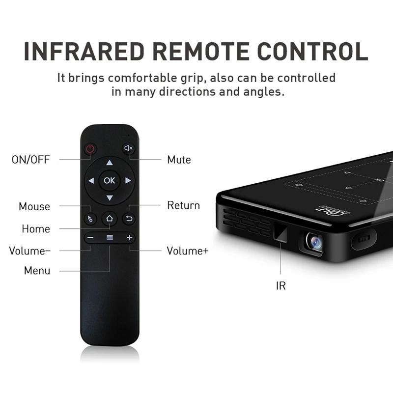4K мини мобильный проектор Android 6 0 BT4.1 портативный HD 5000 мАч батарейный контакт