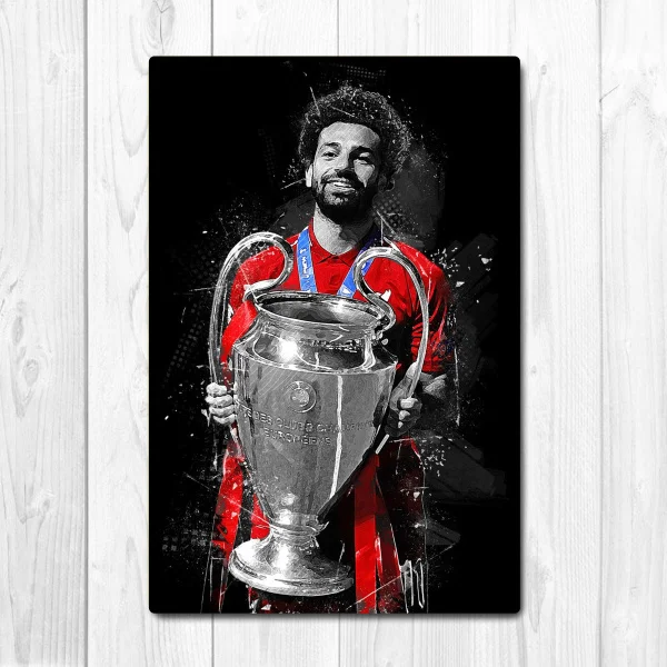 

Новый модный футбольный игрок MohamedSalah, искусство, Настенный декор, жестяной знак, винтажный вывеска для гаража Bar Club кафе-гараж Farm Decor