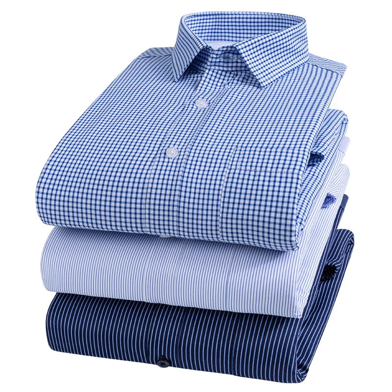 

mens dress shirts shirt long sleeve clothing 2020 Business warm shirt men's lattice tooling plus velvet middle-aged casual shirt