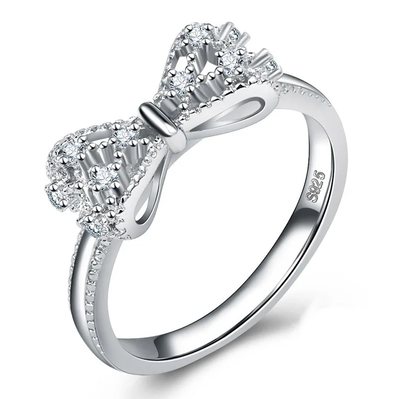 Сверкающие AAA 1.2ct циркониевые Кристальные банты дизайн серебряный цвет