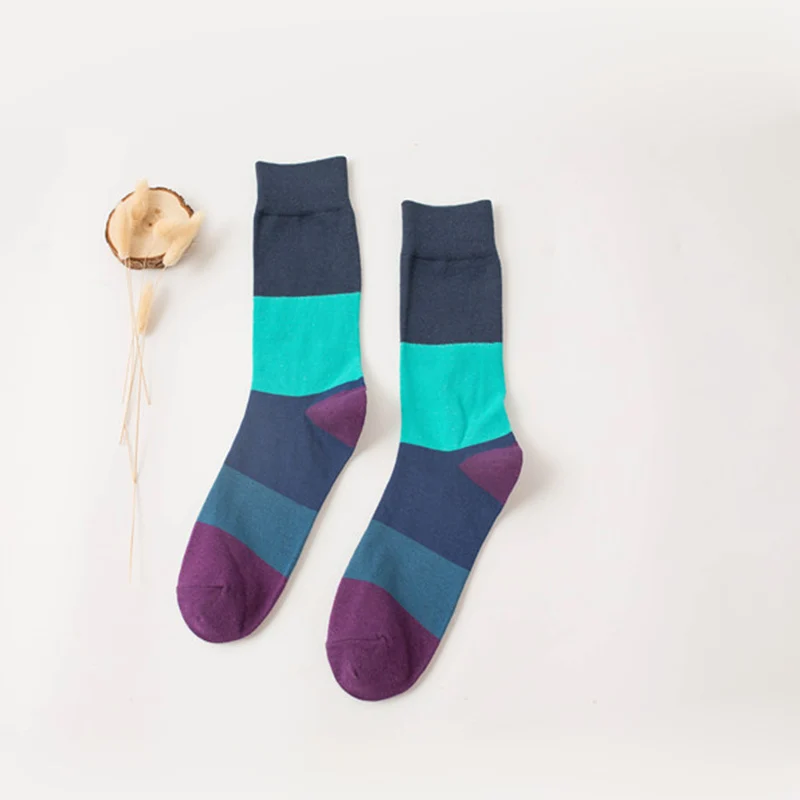 Peonfly брендовые хлопковые мужские носки винтажные полосатые цветные летние