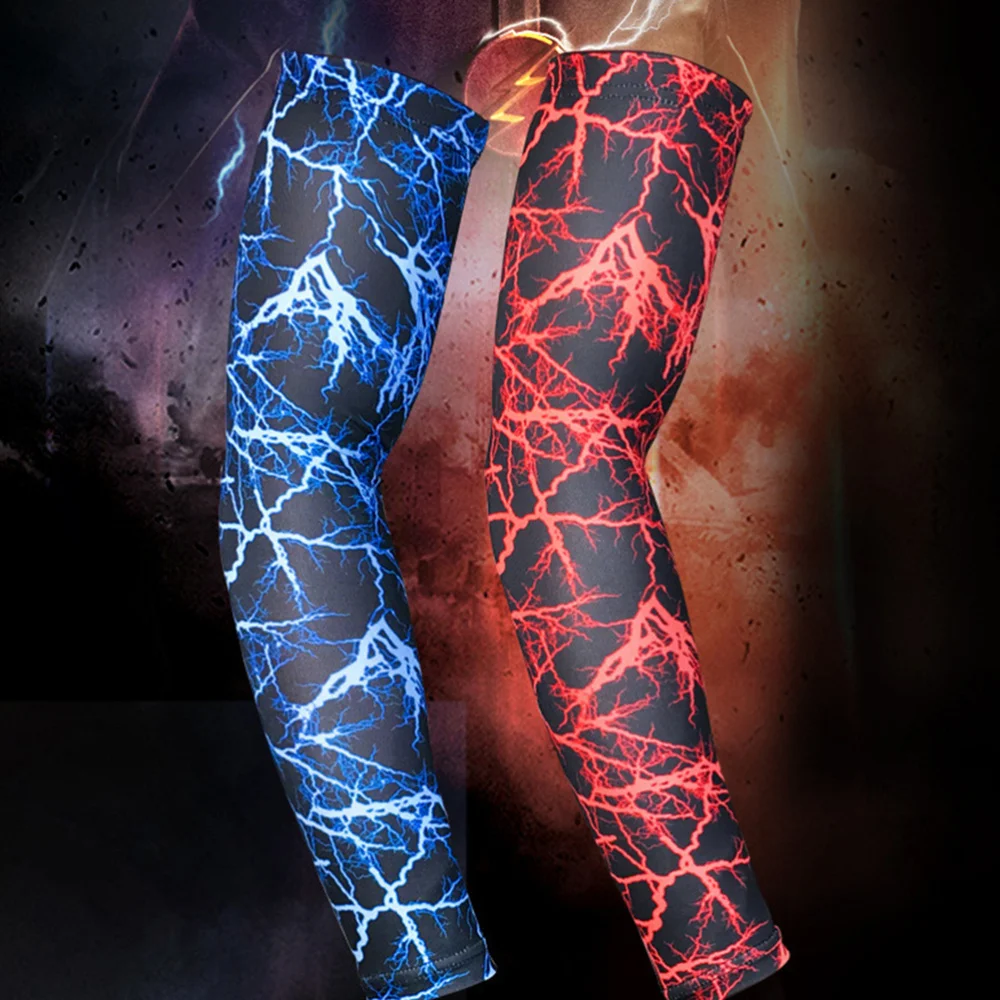 

1 Pair Outdoor Arm Elbow Sleeve Sun Guard Sleeves Cover for Climbing Riding Size (Blue)