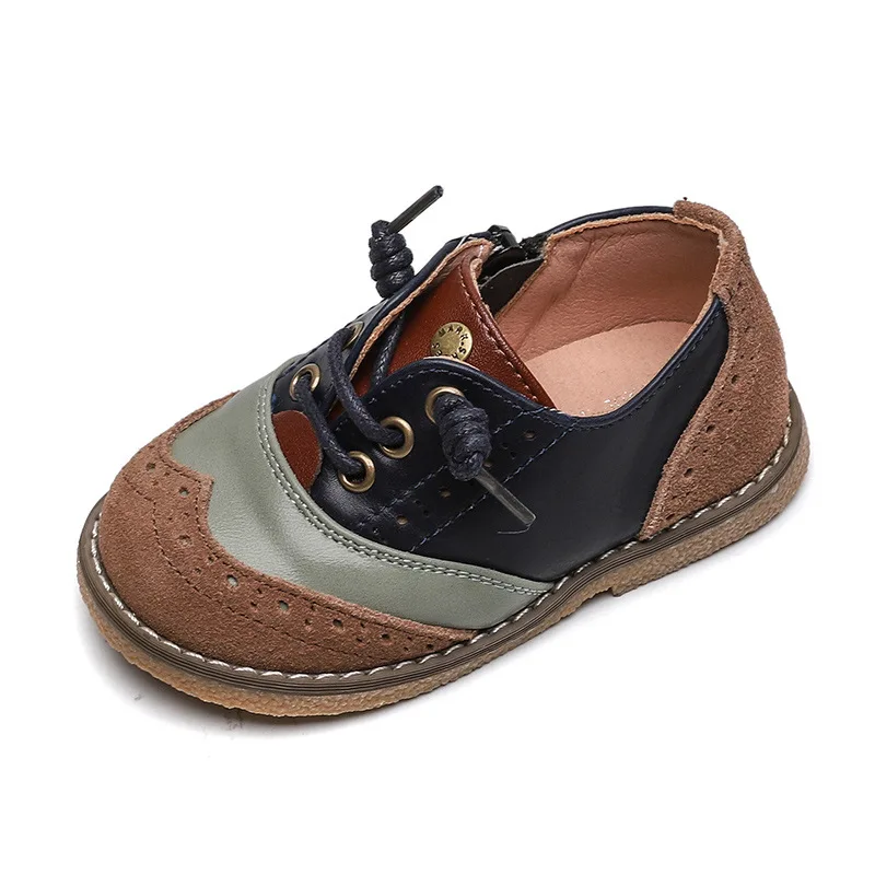 Весенние детские повседневные кожаные туфли обувь принцессы на мягкой подошве в