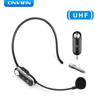 onvian wireless microphone headset 50m uhf wireless headset mic system for voice amplifier stage speakers teacher tour guides