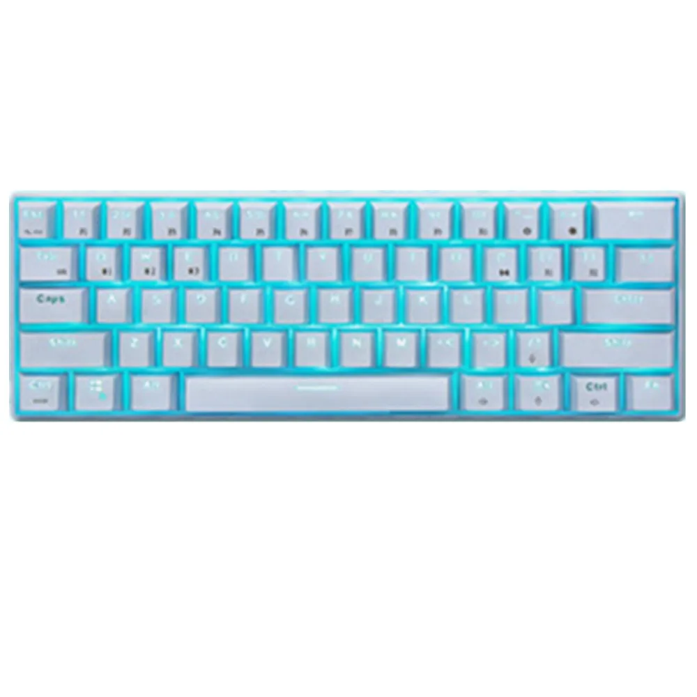 Light Blue Backlit RK61 RGB мини Механическая игровая клавиатура Bluetooth USB клавиатура с подсветкой вишневая ось для окна MAC ноутбука для планшета и смартфона - Цвет: Light Blue Backlit
