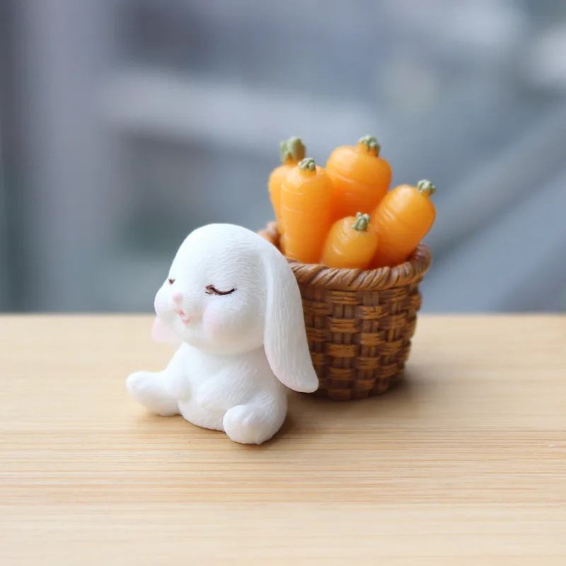Миниатюры BAIUFOR Мультяшные фигурки животных морковь милый кролик сделай сам