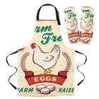 Фартук для курицы в стиле ретро, на фермерском хозяйстве, для кухни, для дома, для выпечки, на поясе, женские фартуки предметов для уборки