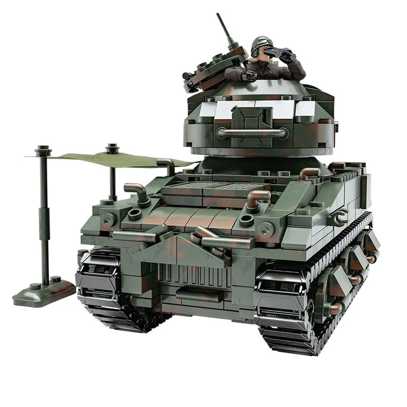 

Military Series WWII Sherman Main Battle Tank Soldier SWAT Building Blocks Bricks Toys Gifts