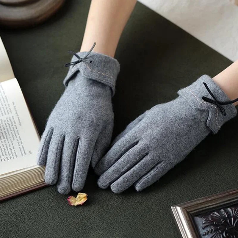 Зимние женские варежки кашемировые перчатки с сенсорным экраном Роскошные