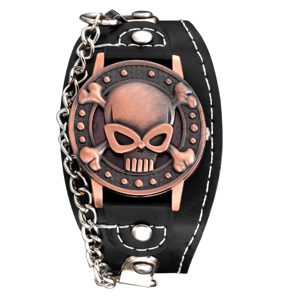 

Erkek kol saati relogio masculino Men's Skull Watch Clamshell Creative Wrist Watch Men Watch Fashion Men Bracelet Watches Clock