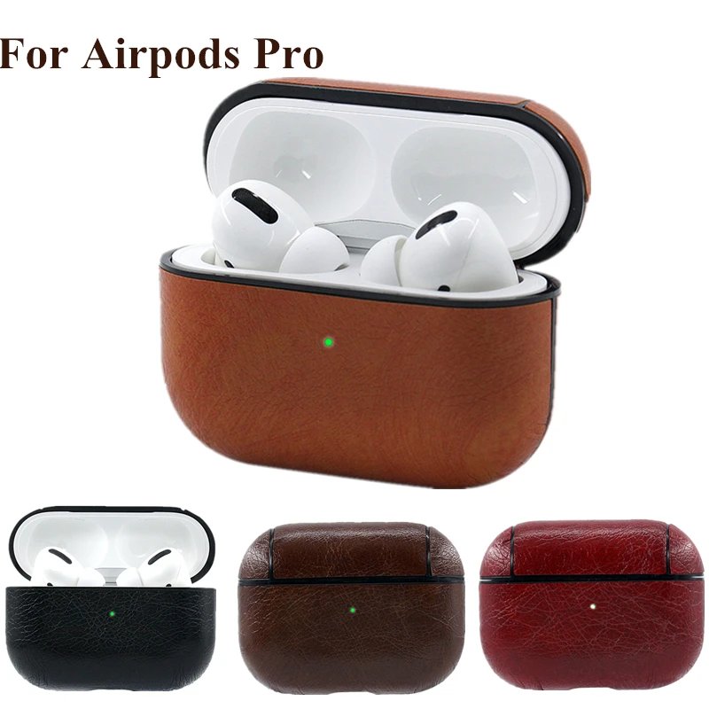 Кожаный чехол для Apple AirPods Pro Bluetooth наушников защитный гарнитуры зарядное