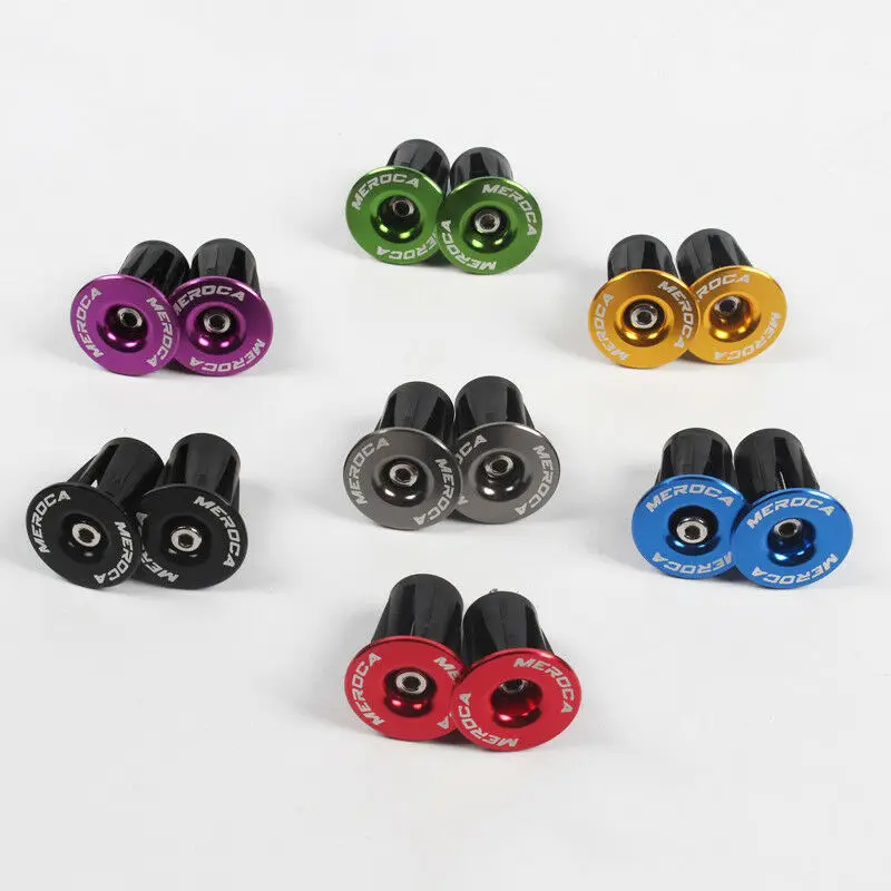 

MEROCA 2Pcs Mountain Bike Bar End Plugs Aluminum Alloy Lock Bicycle Accessories MTB Road Bike Handle Handlebar Plug End Cap