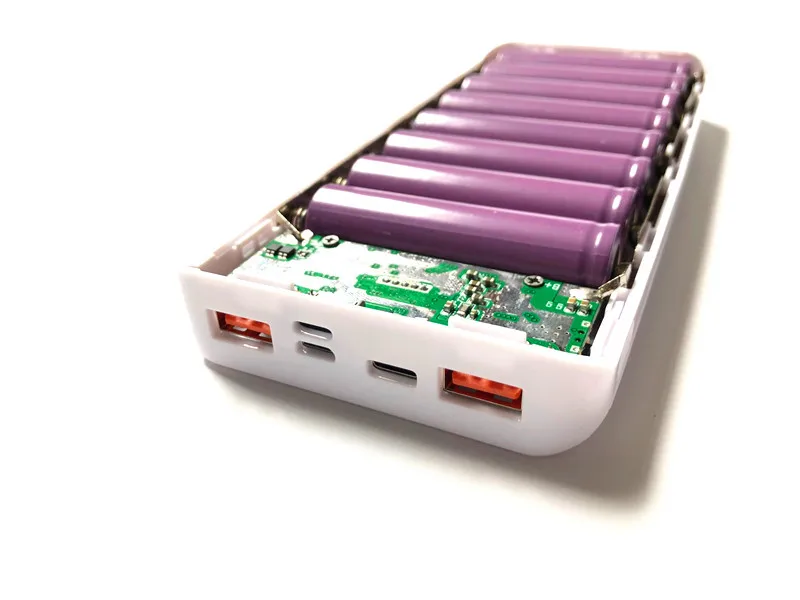 QC3.0 Быстрая зарядка 8 шт 18650 батарея DIY Мини дисплей экран USB внешний аккумулятор