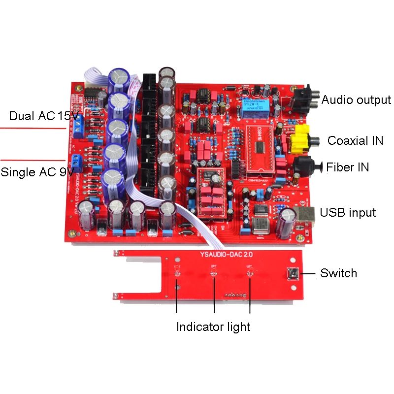 Аудио декодер Lusya PCM1794/PCM1798 CS8416 коаксиальный usb оптоволоконный ЦАП 24 бит 192K