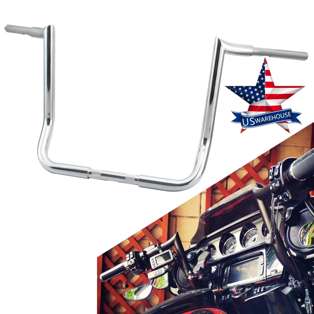 

Chrome 16" Rise Ape Hanger Handlebar For Harley Touring Electra Glide Dressers Baggers 82-Up Black 1-1/4" Fat Baggers Bar