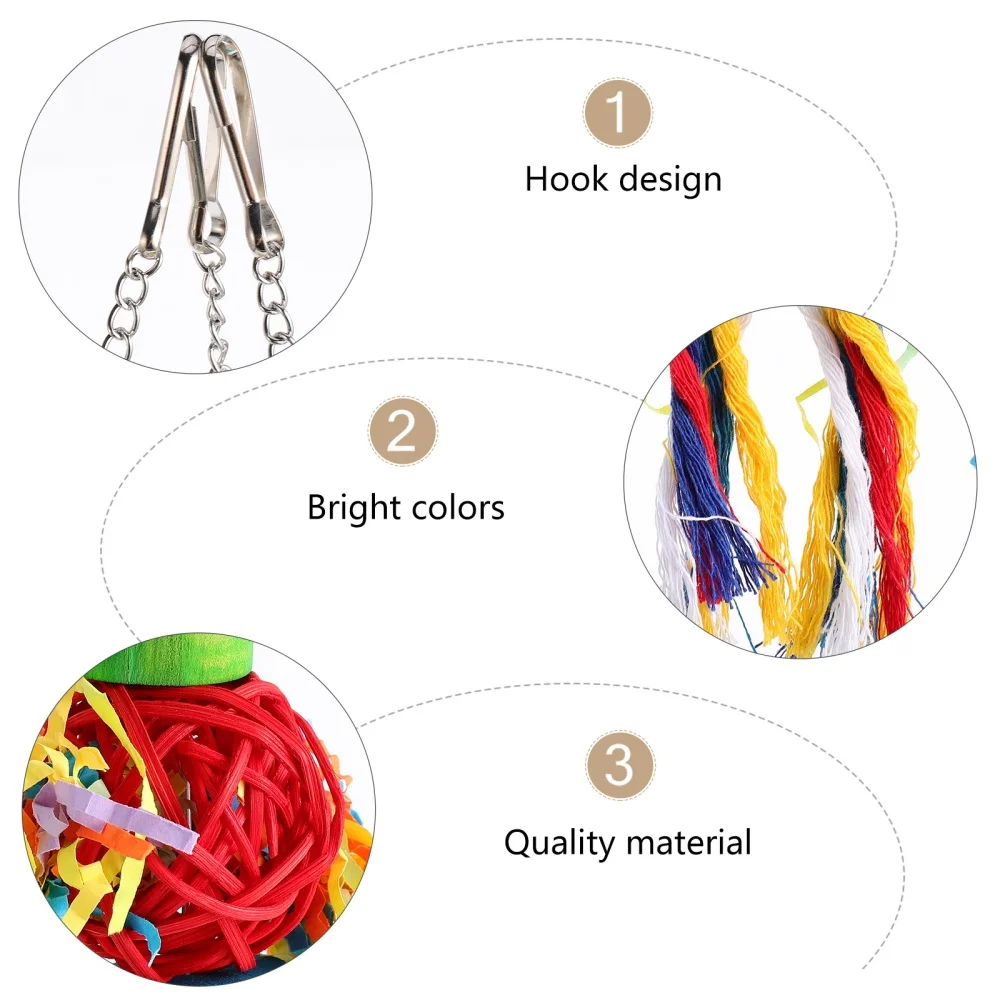 

3Pcs Pet Parrot Hanging Chewing with Bells Parrot Swing Rattan Cage